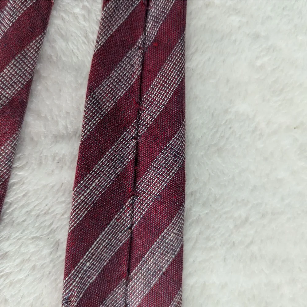 Gucci Vintage Burgundy & White Striped Tie